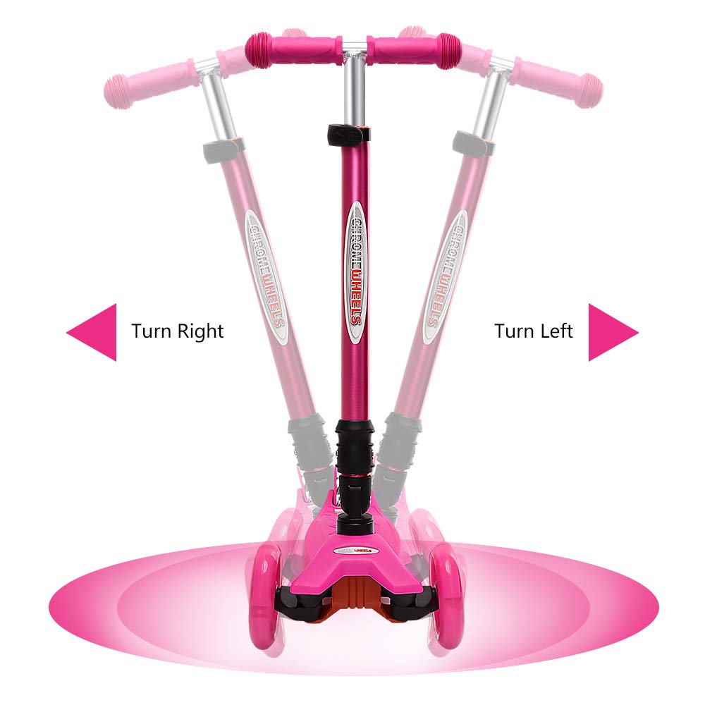 Foldable 3 Wheel Kick Scooter with LED Light Up Wheels Y969