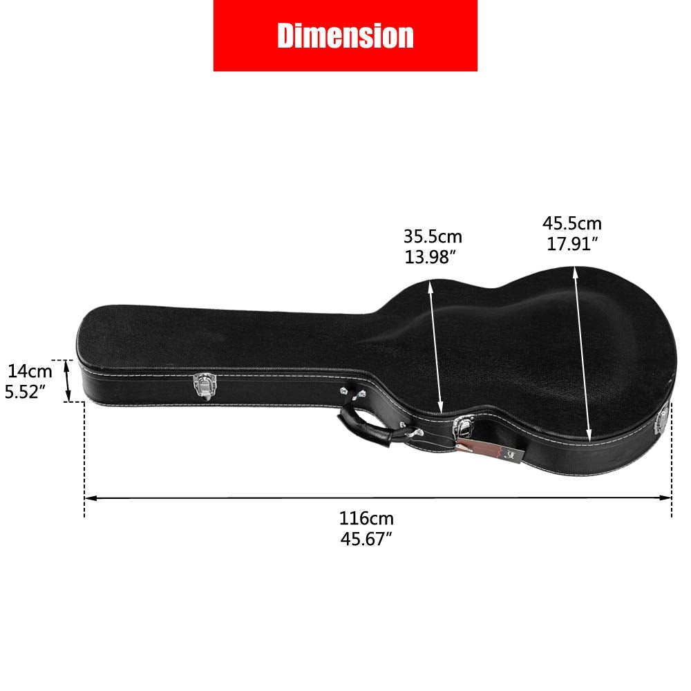 42-Inch Wooden Hard-Shell Electric Guitar Case with Lock Latch Padding M9224