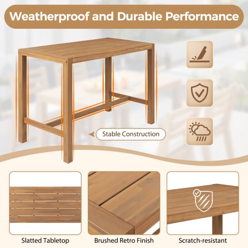 5-Piece Patio Bar Set with 4 Cushioned Bar Stools R429
