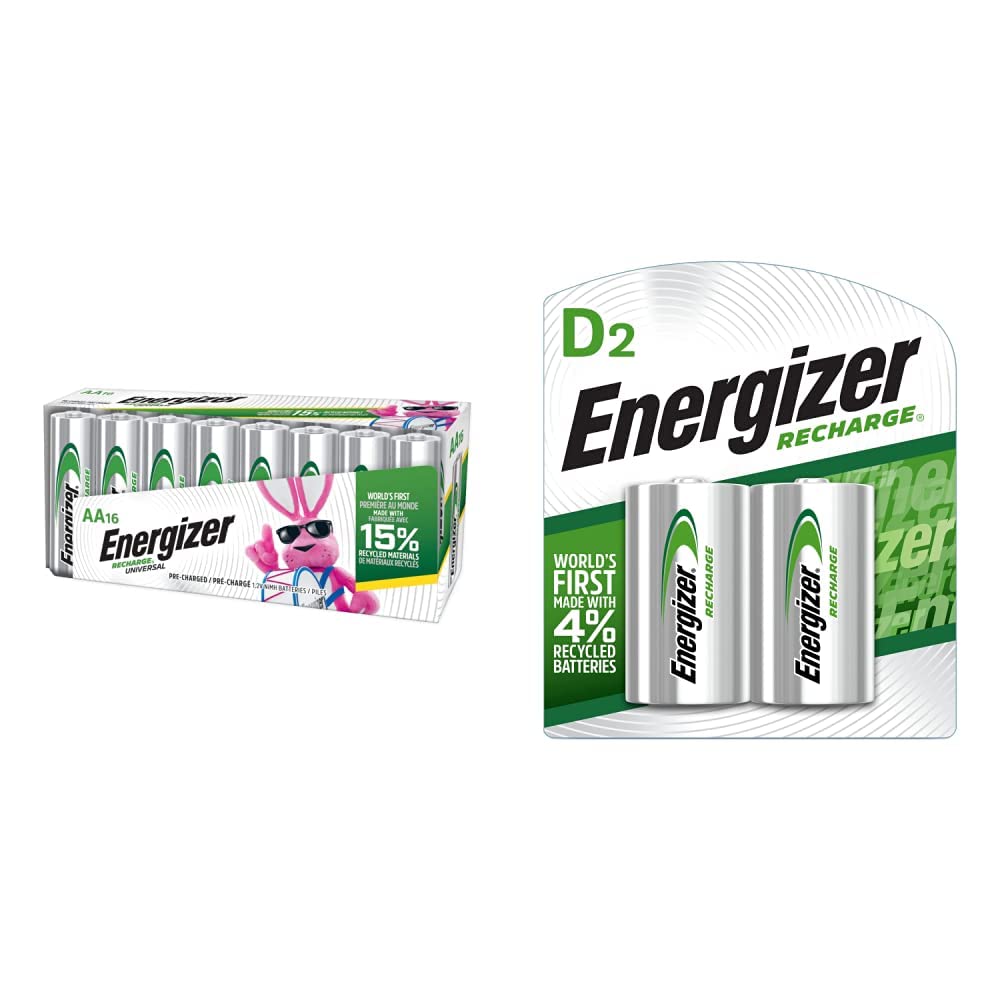 AA and D Rechargeable Batteries 18 Count V106071