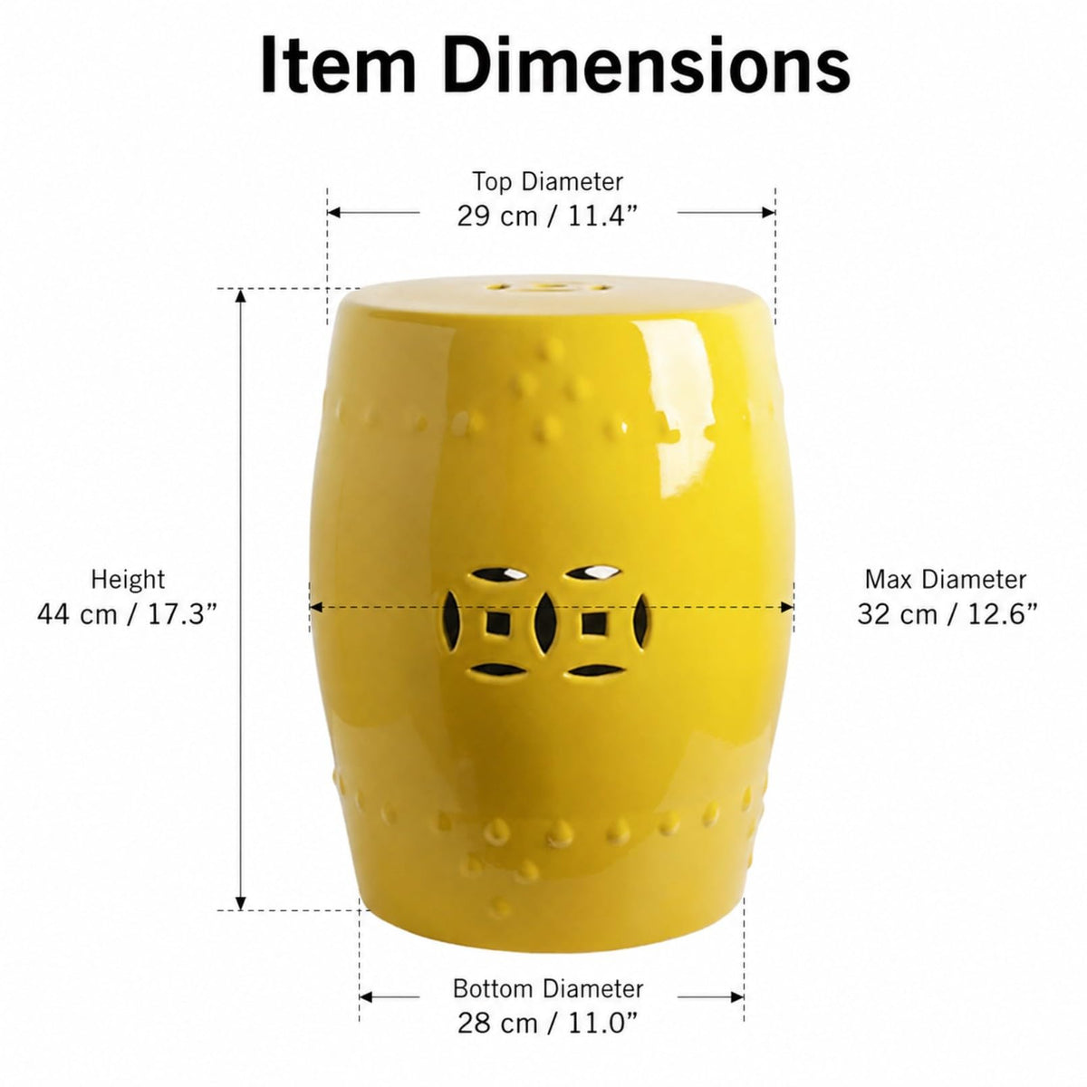 Hollow-Carved Ceramic Garden Stool Z821857