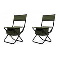 Folding Camping Chair with Storage Bag, 2 Pack, Green U6955
