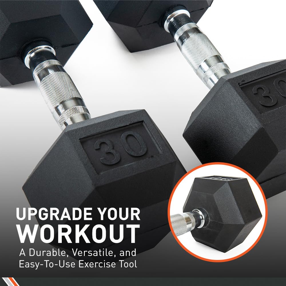 Rubber Encased Hex Dumbbell Pair H96329