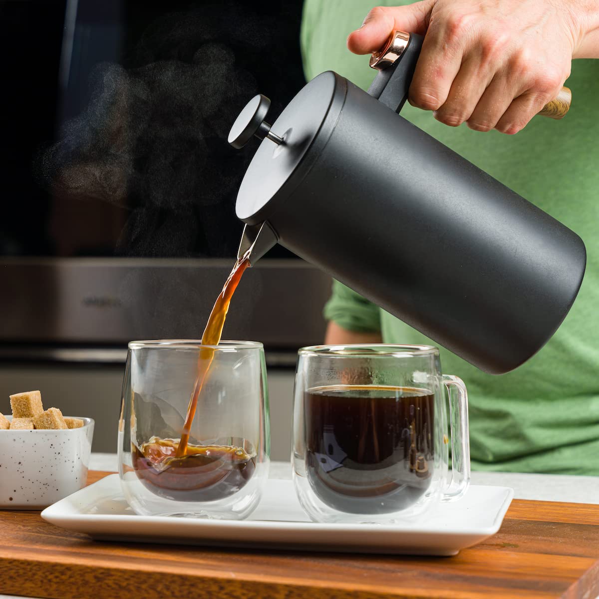 Double-Wall French Press & Carafe, Stainless Steel C639868