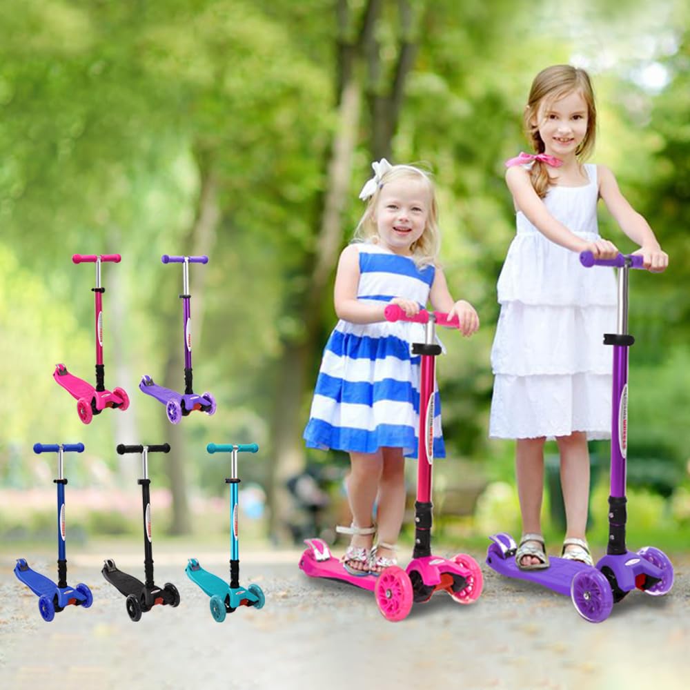 Foldable 3 Wheel Kick Scooter with LED Light Up Wheels Y969