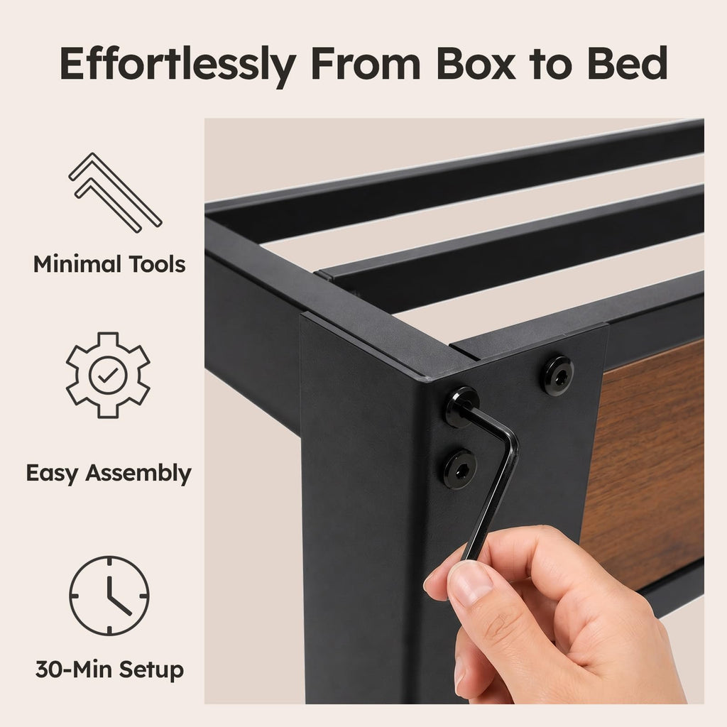 Queen Size Bed Frame with Storage Headboard D34040