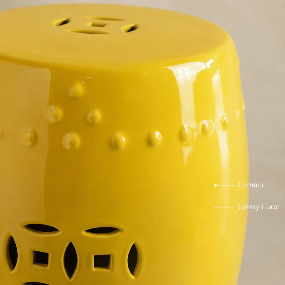 Hollow-Carved Ceramic Garden Stool Z821857