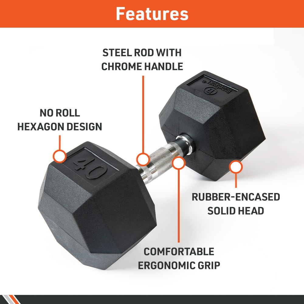 Rubber Encased Hex Dumbbell Pair H96329