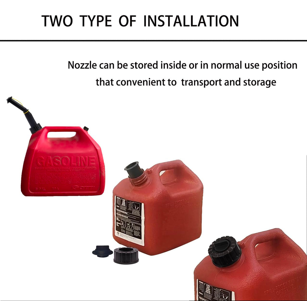 Gas Can Spout Replacement Kit with Gaskets Vent Cap Black 3 Kit A932417