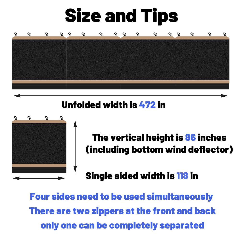 10x10 Mosquito Netting with Zipper Door and Wind Deflector Y262