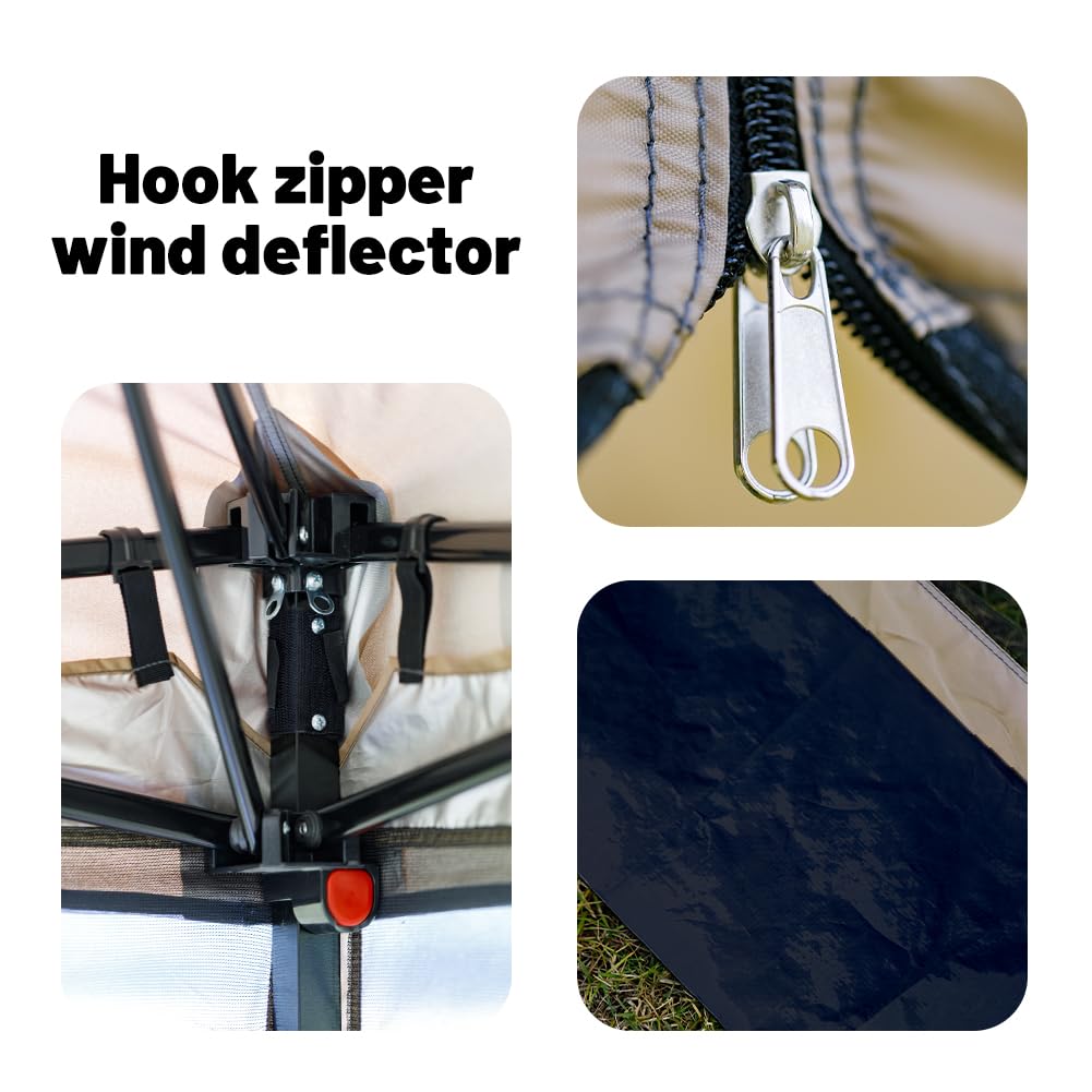 10x10 Mosquito Netting with Zipper Door and Wind Deflector Y262