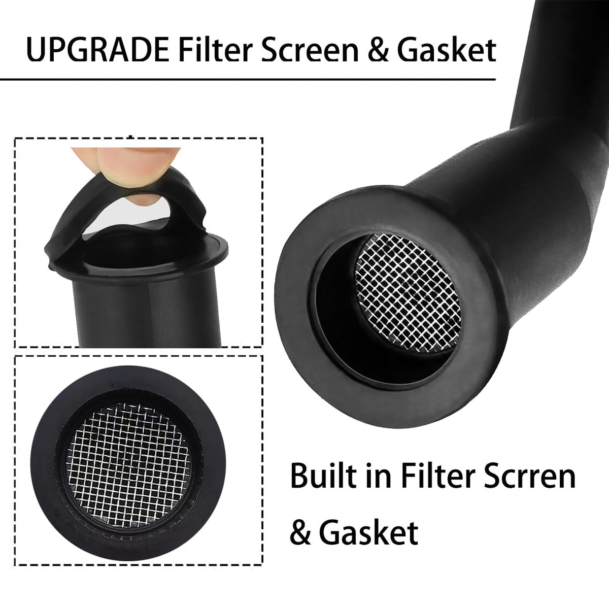 Gas Can Spout Replacement Kit with Gaskets Vent Cap Black 3 Kit A932417
