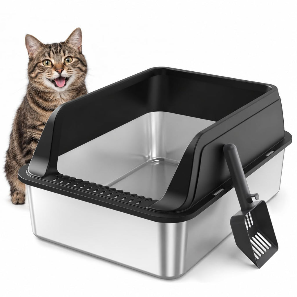 Stainless Steel High Sided Litter Box with Lid A644276
