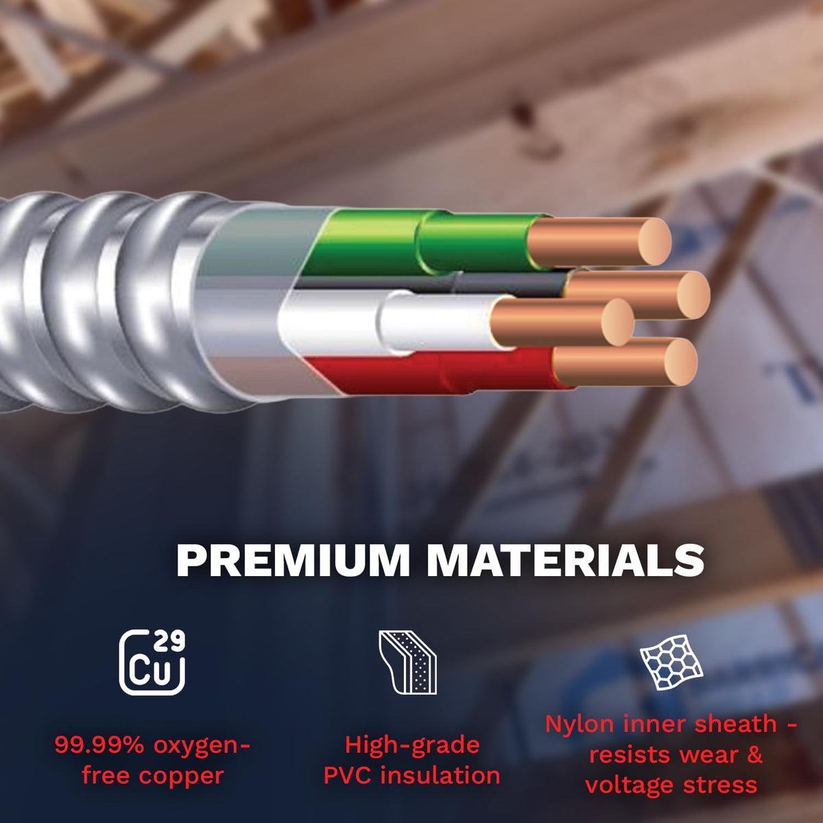 10/3 Metal Clad Aluminum Armor Cable 100 Ft S2503