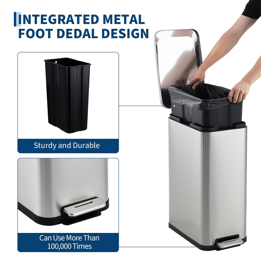 13.2 Gallon Stainless Steel Step Trash Can N71647