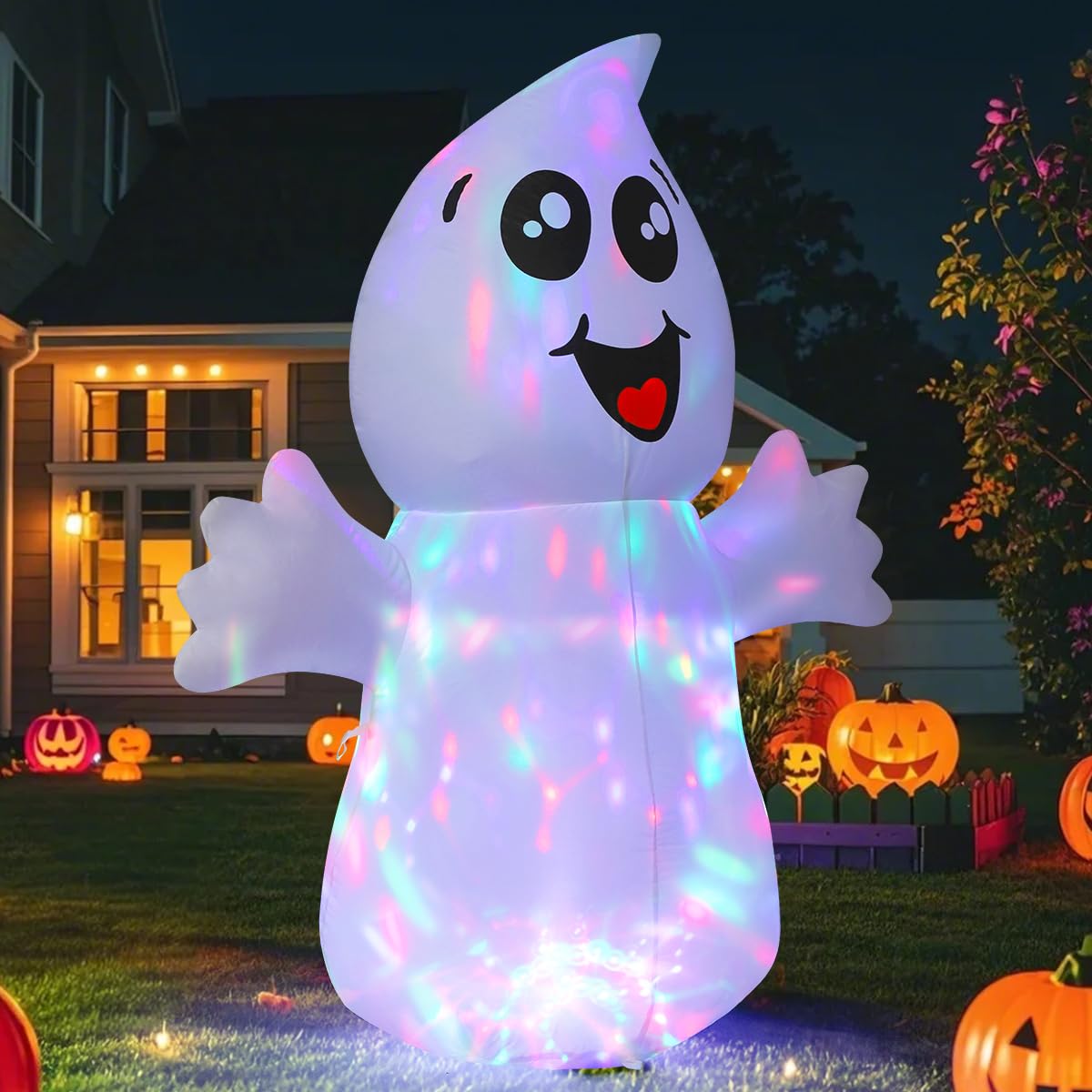 5 FT Inflatable Ghost Outdoor Decoration with Built-in LEDs B412789