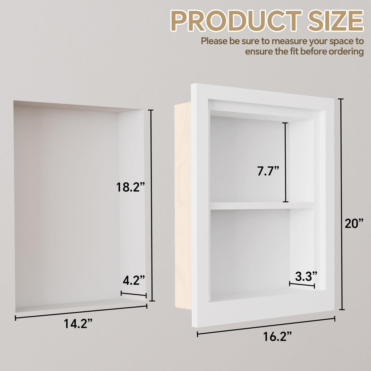 Solid Wood 14 X 18 Recessed Medicine Cabinet T214373