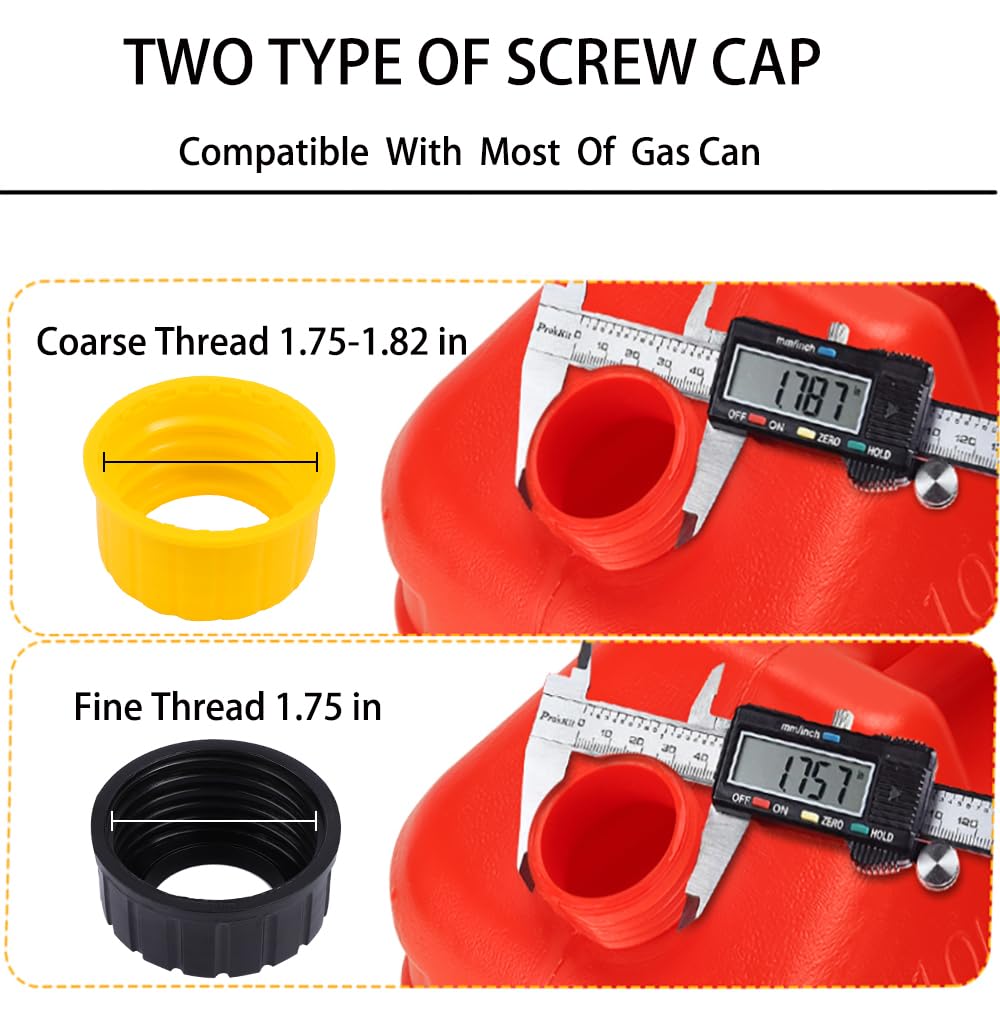 Gas Can Spout Replacement Kit with Gaskets Vent Cap Black 3 Kit A932417