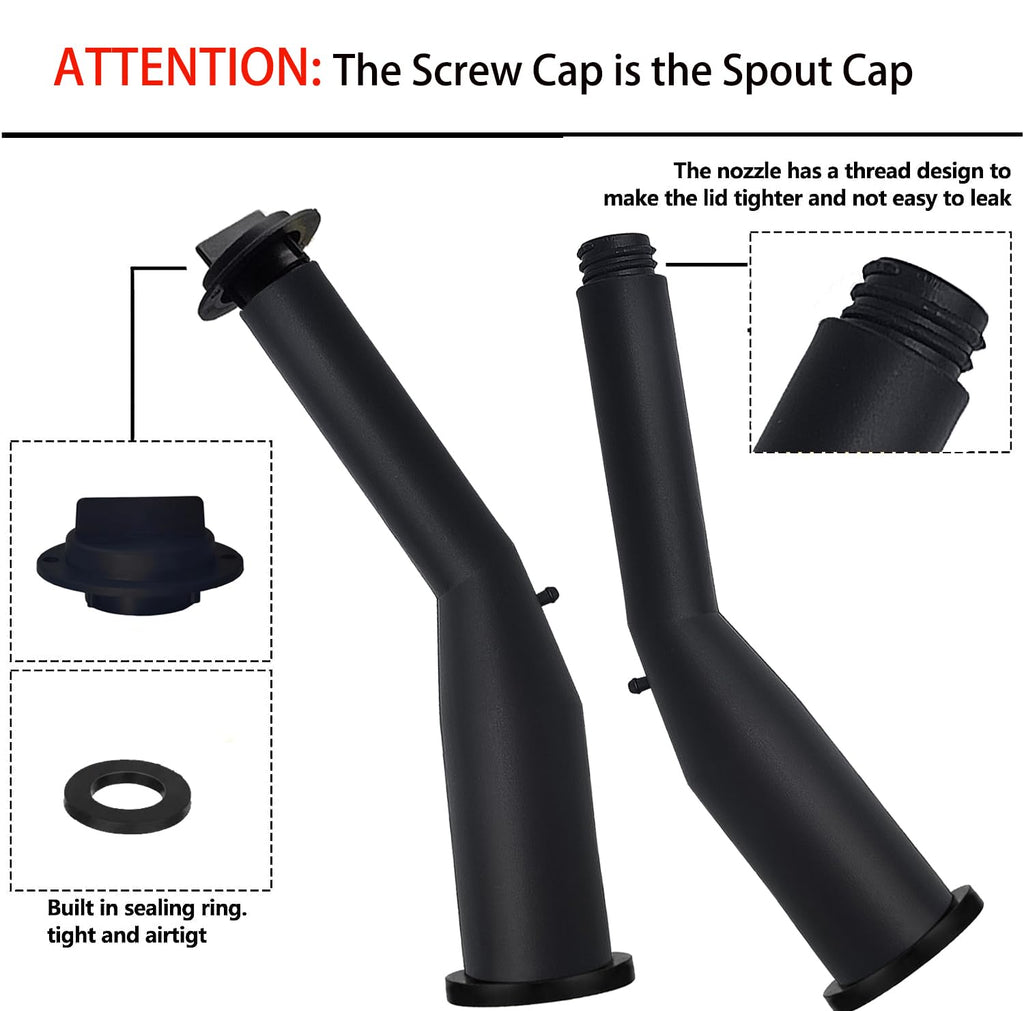 Gas Can Spout Replacement Kit with Gaskets Vent Cap Black 3 Kit A932417
