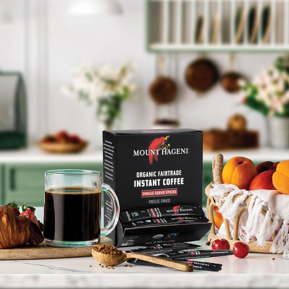 Organic Instant Coffee Packets, 50 Single Serve, Medium Roast A381