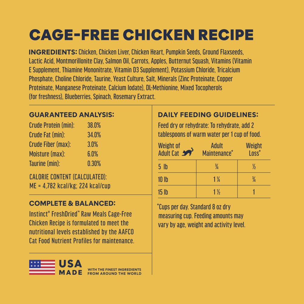 Freeze Dried Raw Chicken Cat Food 9.5 oz J464