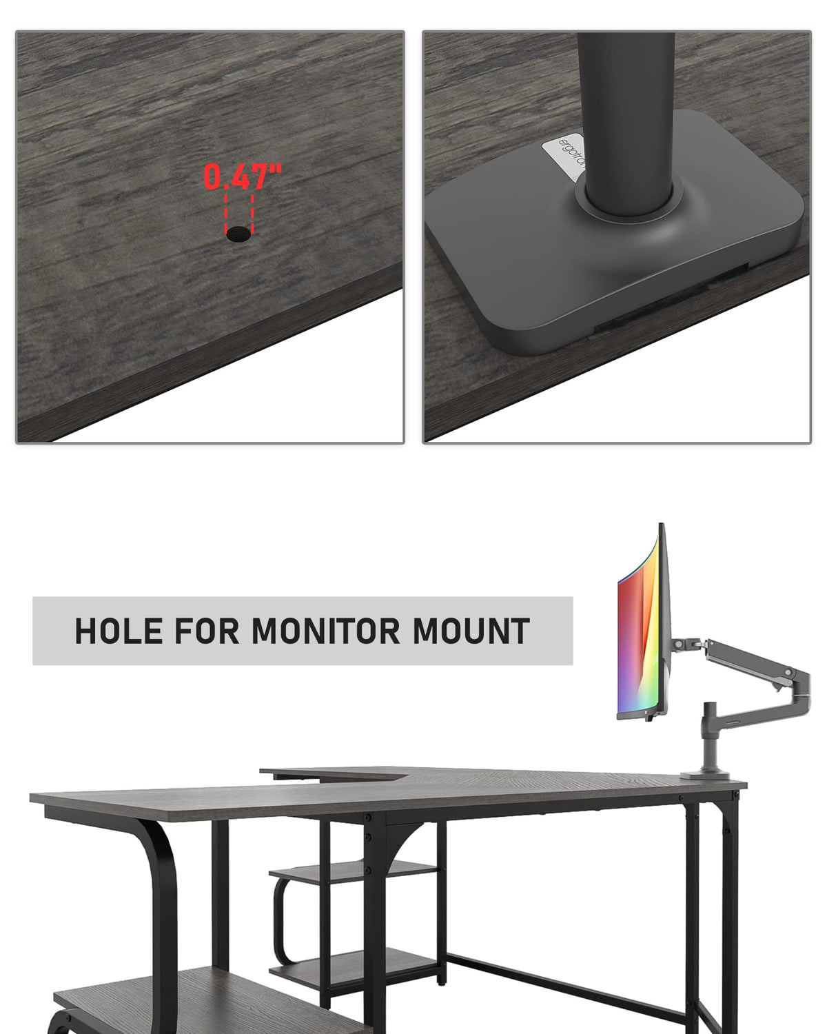 L Shaped Desk with Shelves B9690