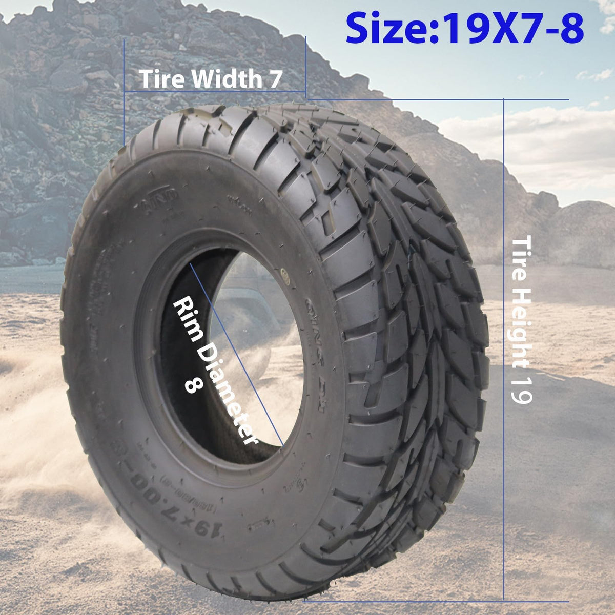 19X7-8 4-Ply All Terrain ATV UTV Tire, Pack of 2 M85486