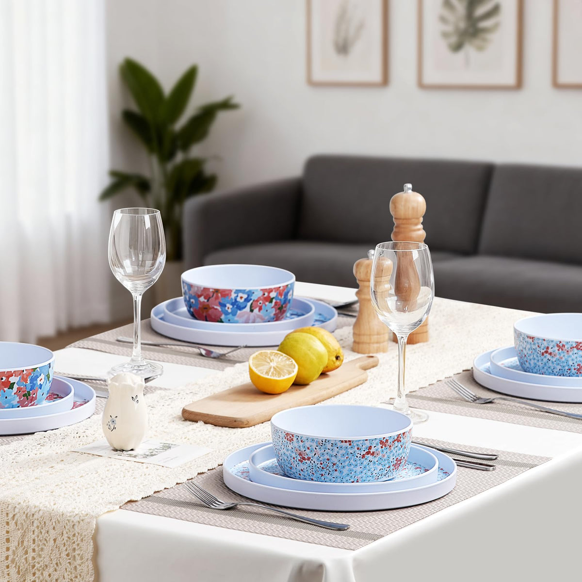 12 Pcs Melamine Dinnerware Set for 4 T89365