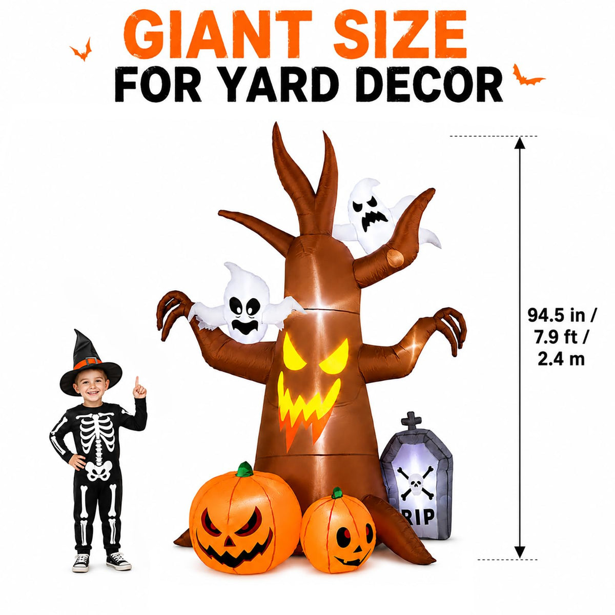8FT Inflatable Ghost Tree Decoration M6321
