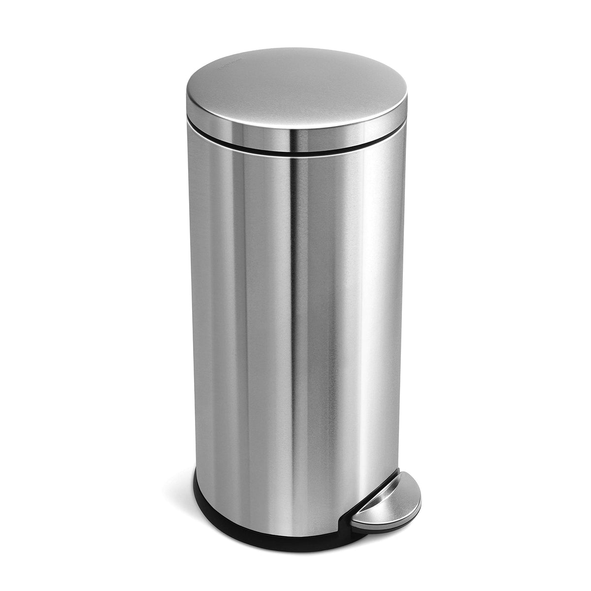 30L Brushed Stainless Steel Round Step Trash Can M36313