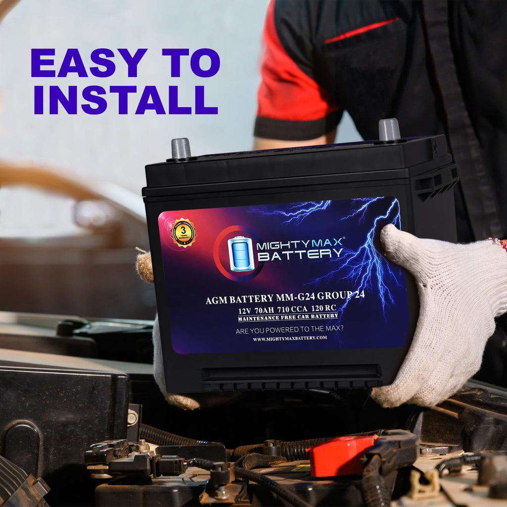 12V 70Ah 710 CCA Group Size 24 Replacement Battery I93789