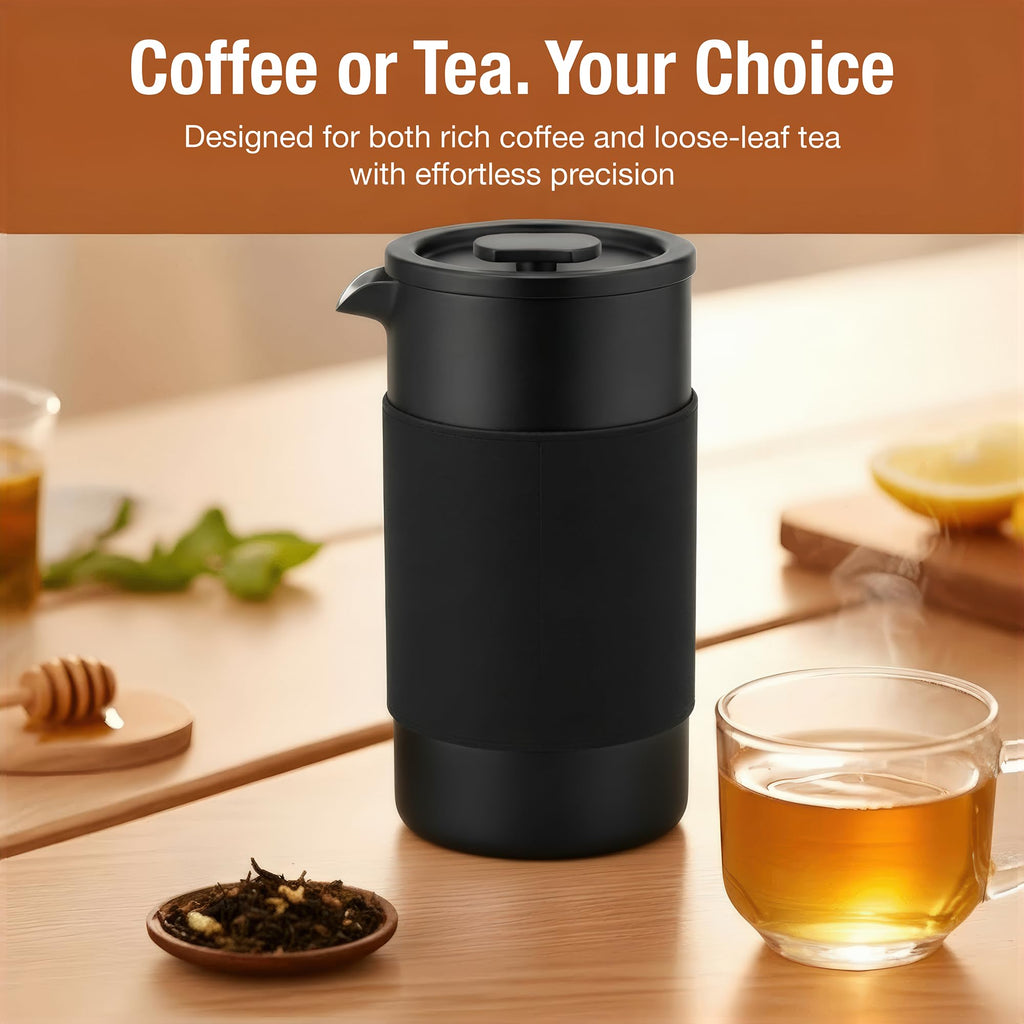 12 oz Double Wall Insulated Travel French Press Coffee Maker Set F834