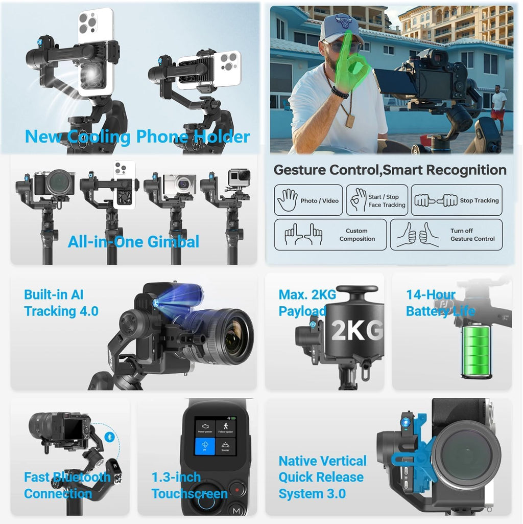 Camera Gimbal with AI Tracking Y8888