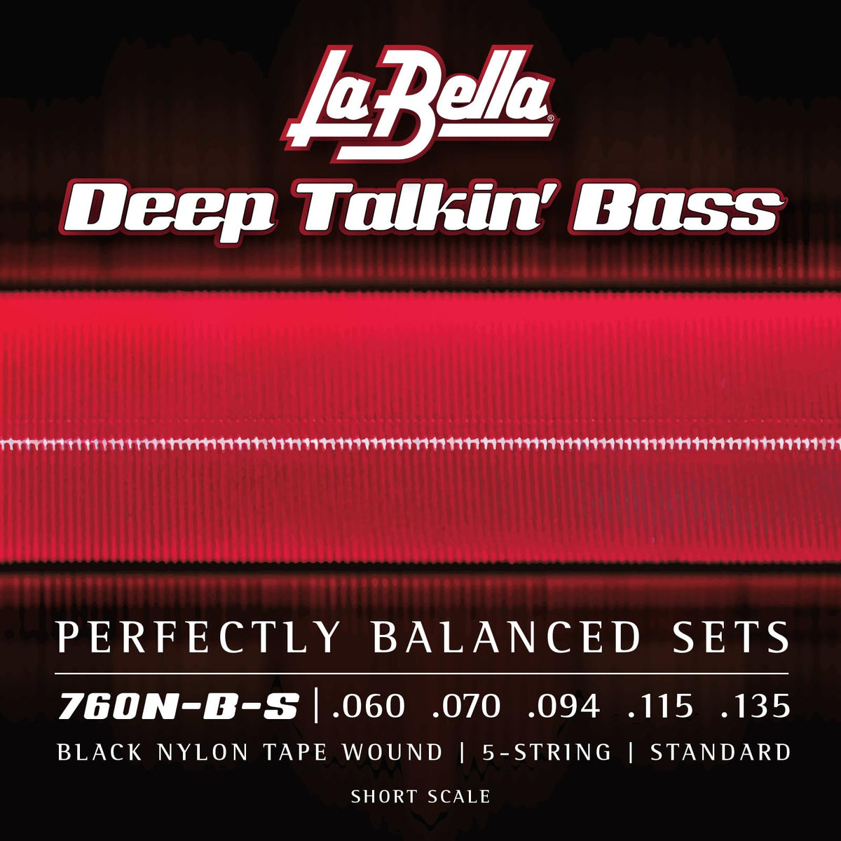 Black Nylon Tape Wound 5-String Short Scale U473156