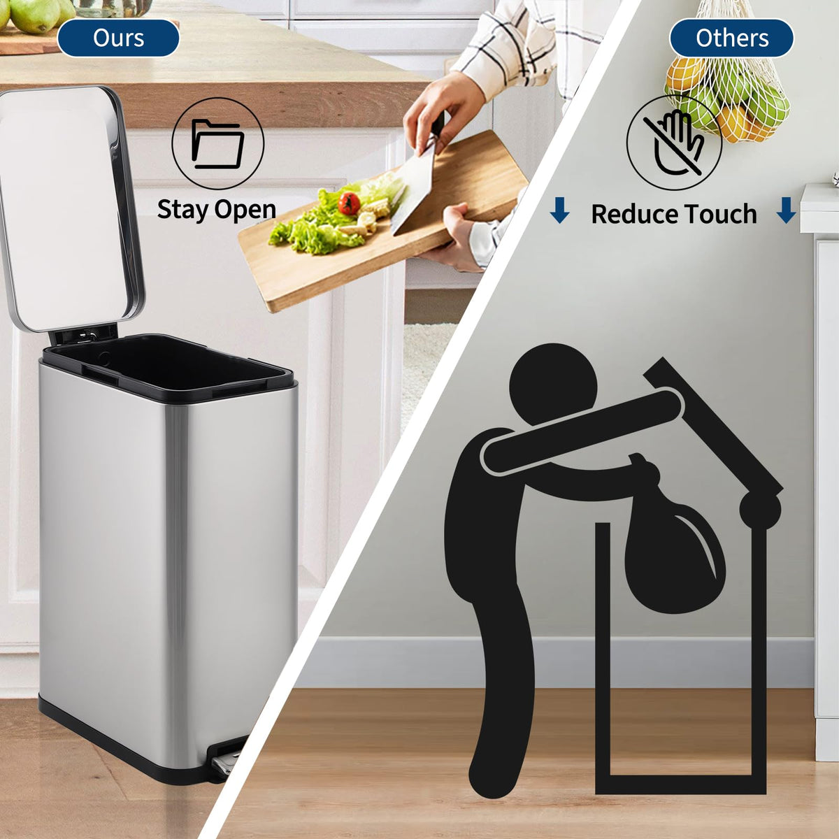 13.2 Gallon Stainless Steel Step Trash Can N71647