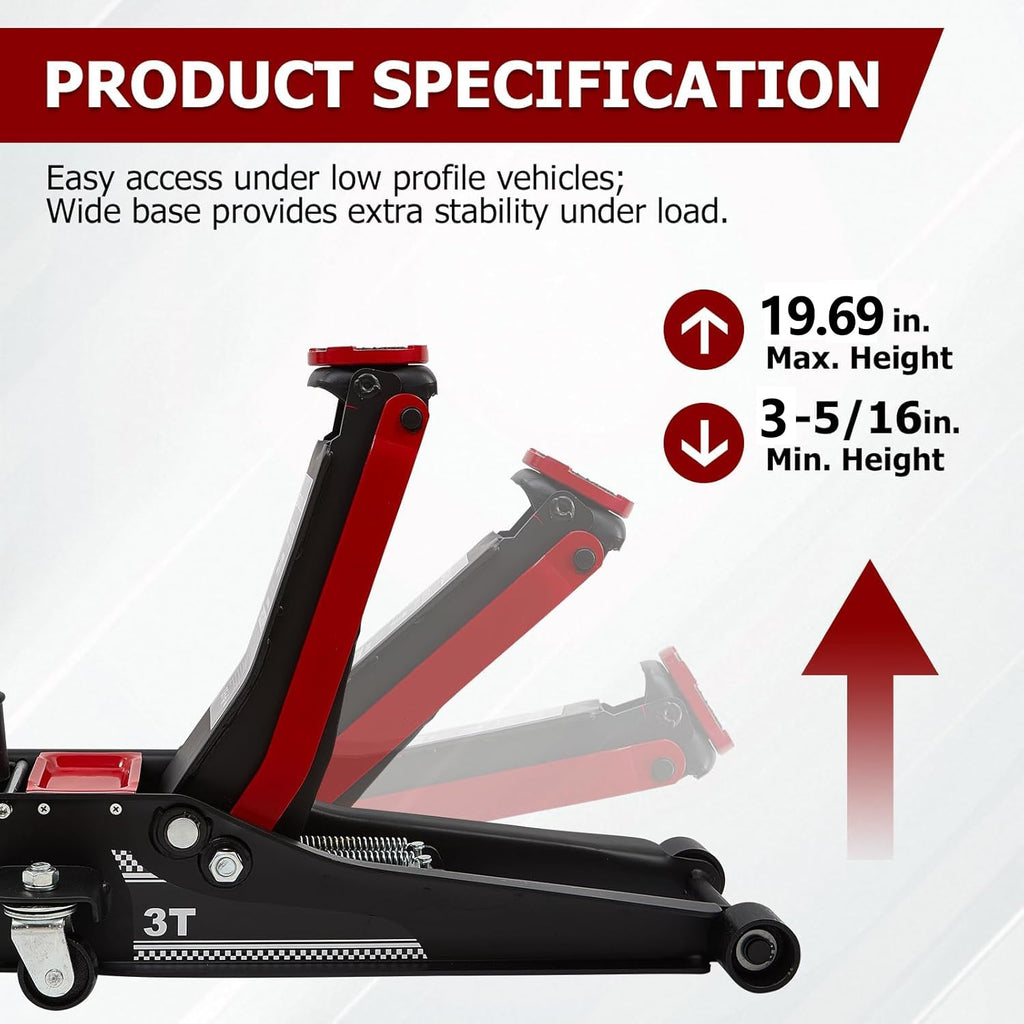 3 Ton Low Profile Steel Floor Jack K787817
