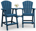 Navy Blue Adirondack Chairs Set of 2 with Table Trays F432