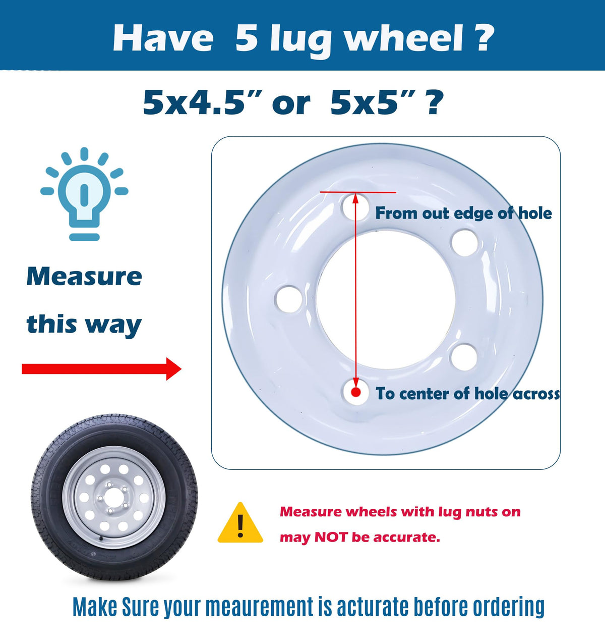 Trailer Tire Wheel ST205/75R15 8-Ply Silver Mod Rim A5891