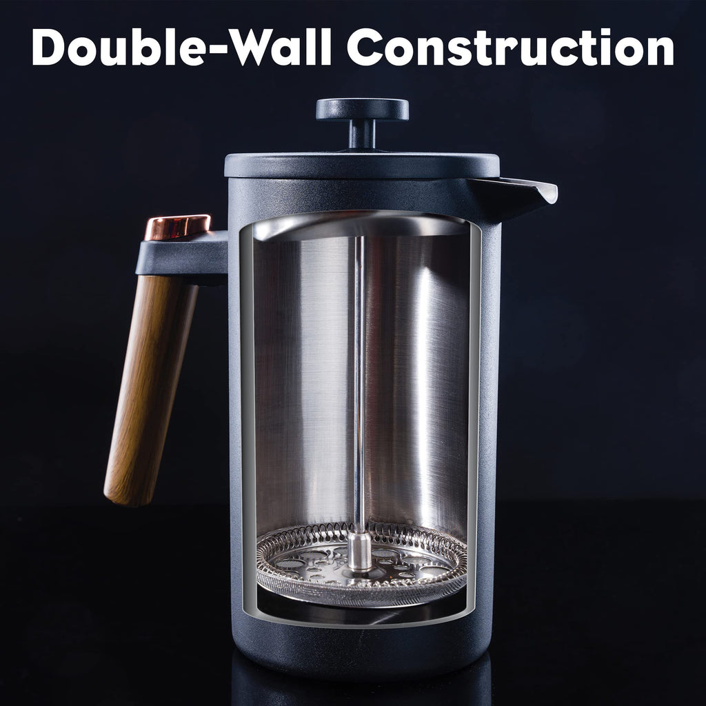 Double-Wall French Press & Carafe, Stainless Steel C639868
