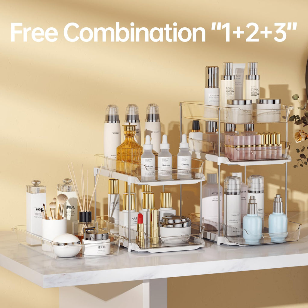 2 Sets of 3-Tier Under Sink Organizers and Storage J7530