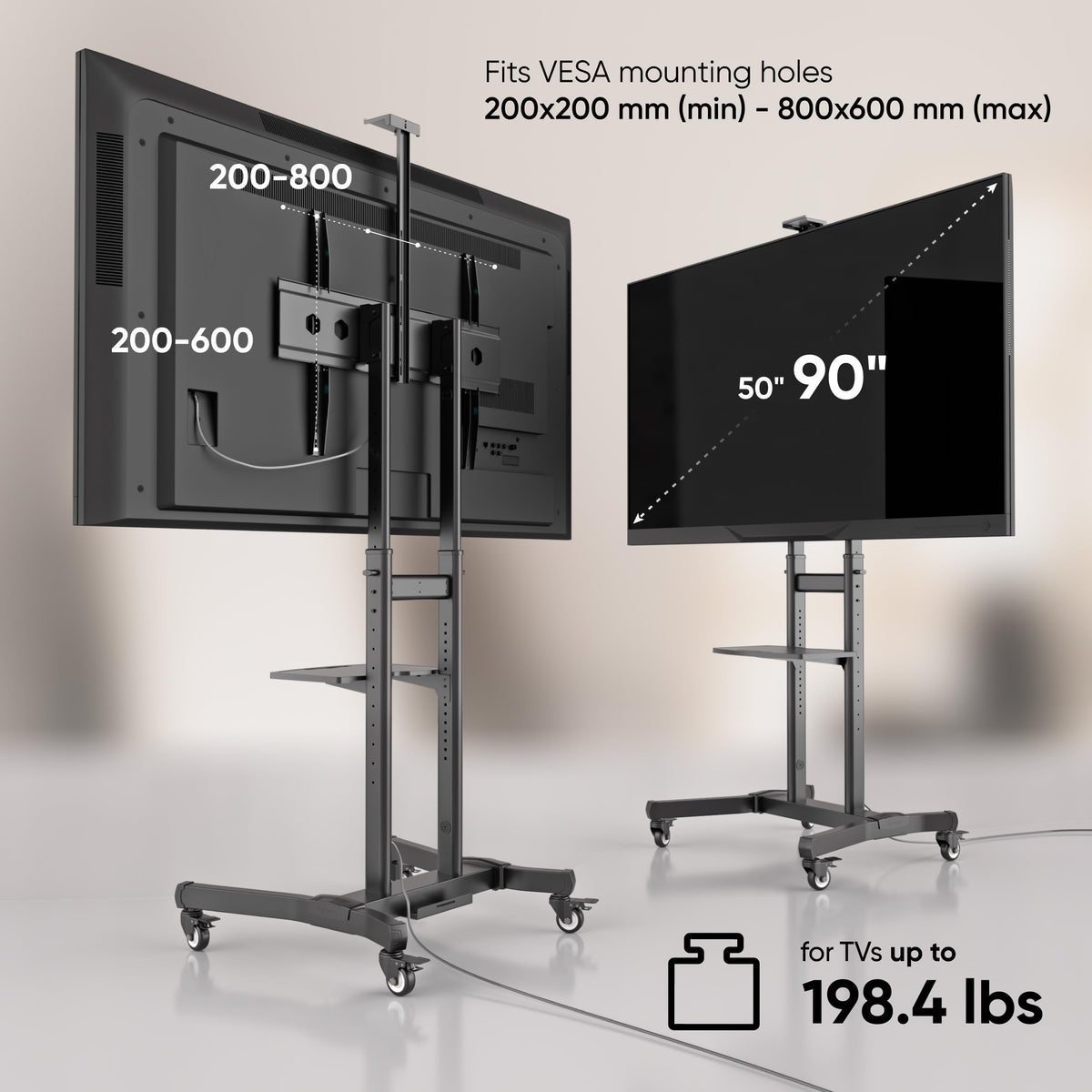 Mobile TV Stand 50-90 Inch Black J340385