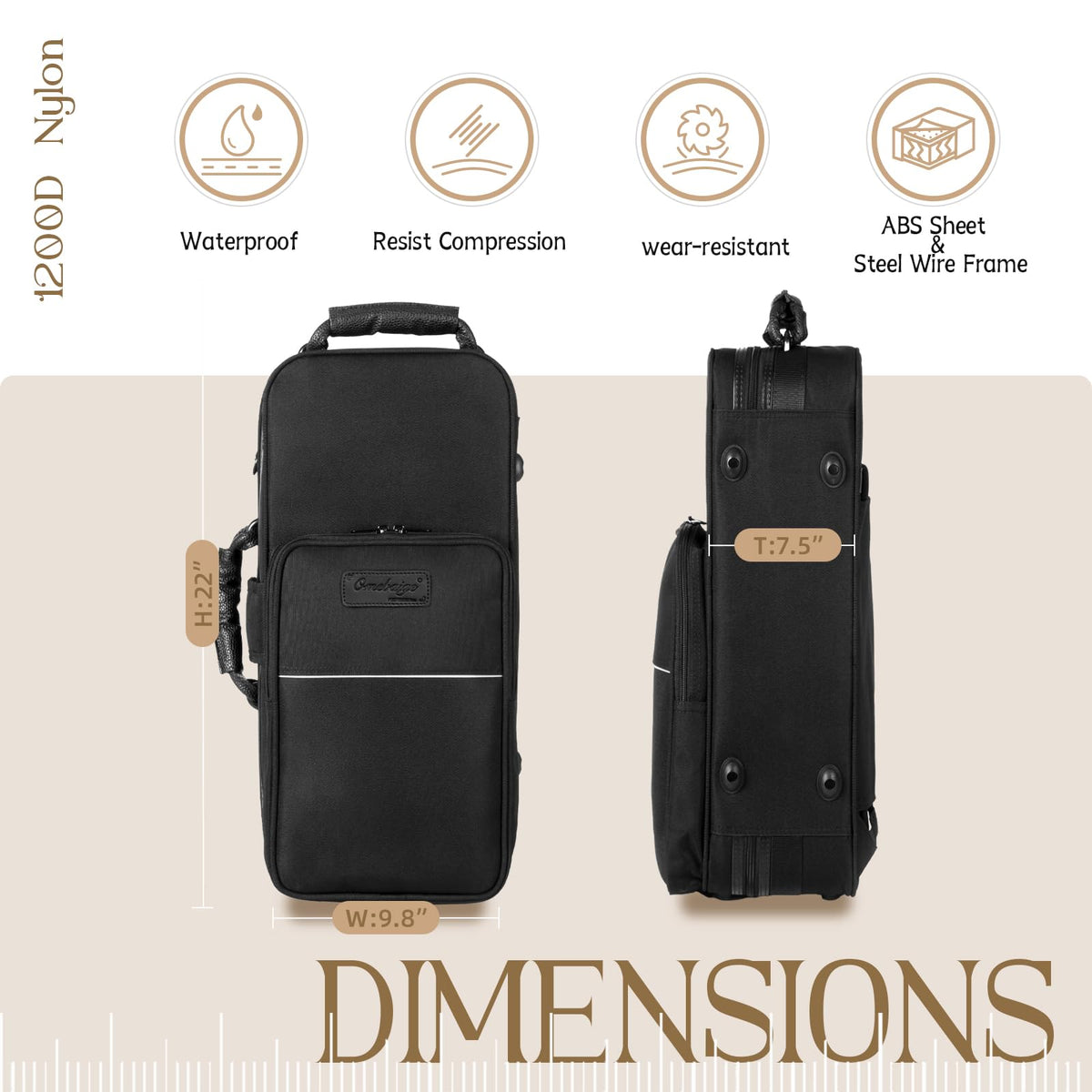 Rectangular Trumpet Case with Backpack Straps P716