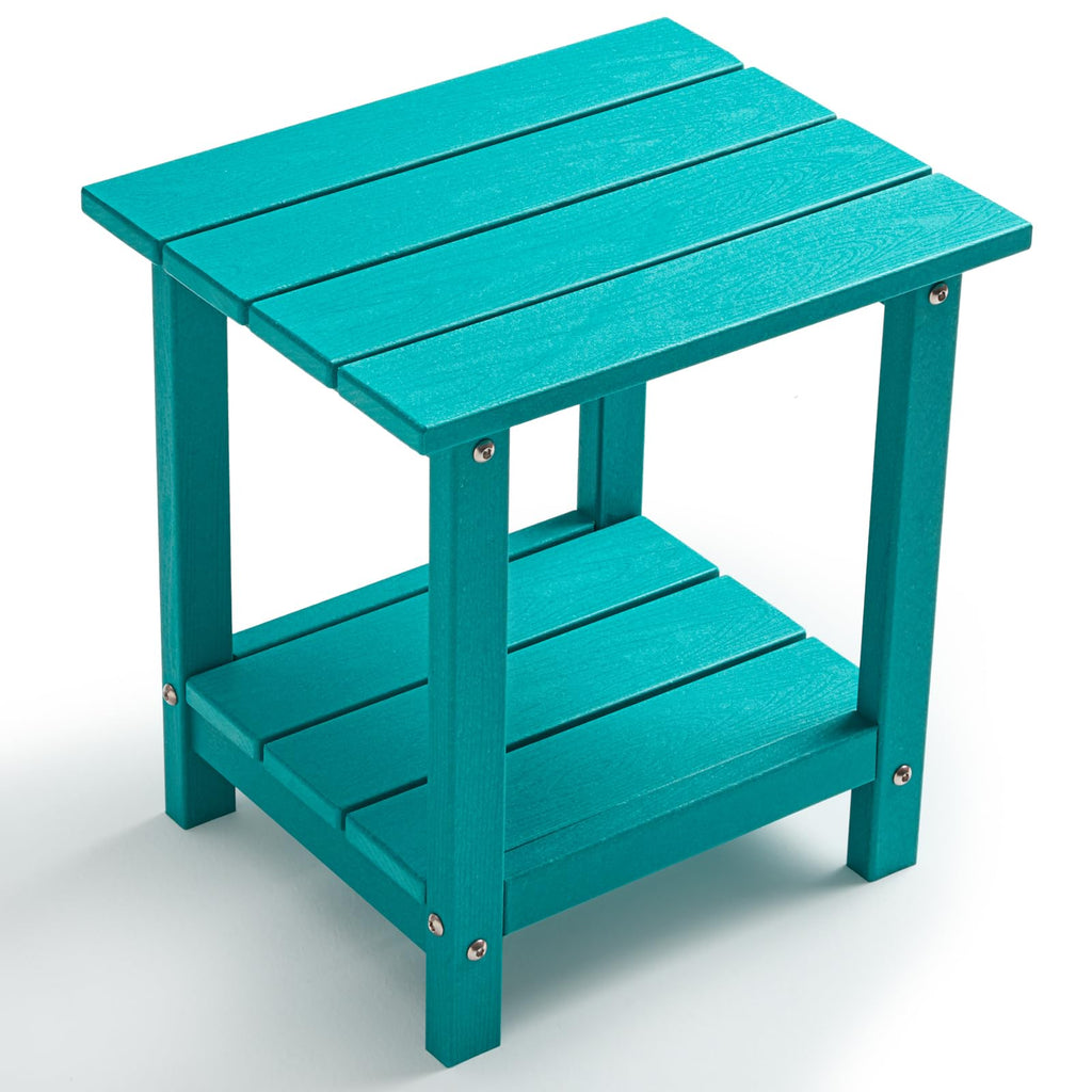2-Tier Square Weather Resistant HDPE Side Table R758111