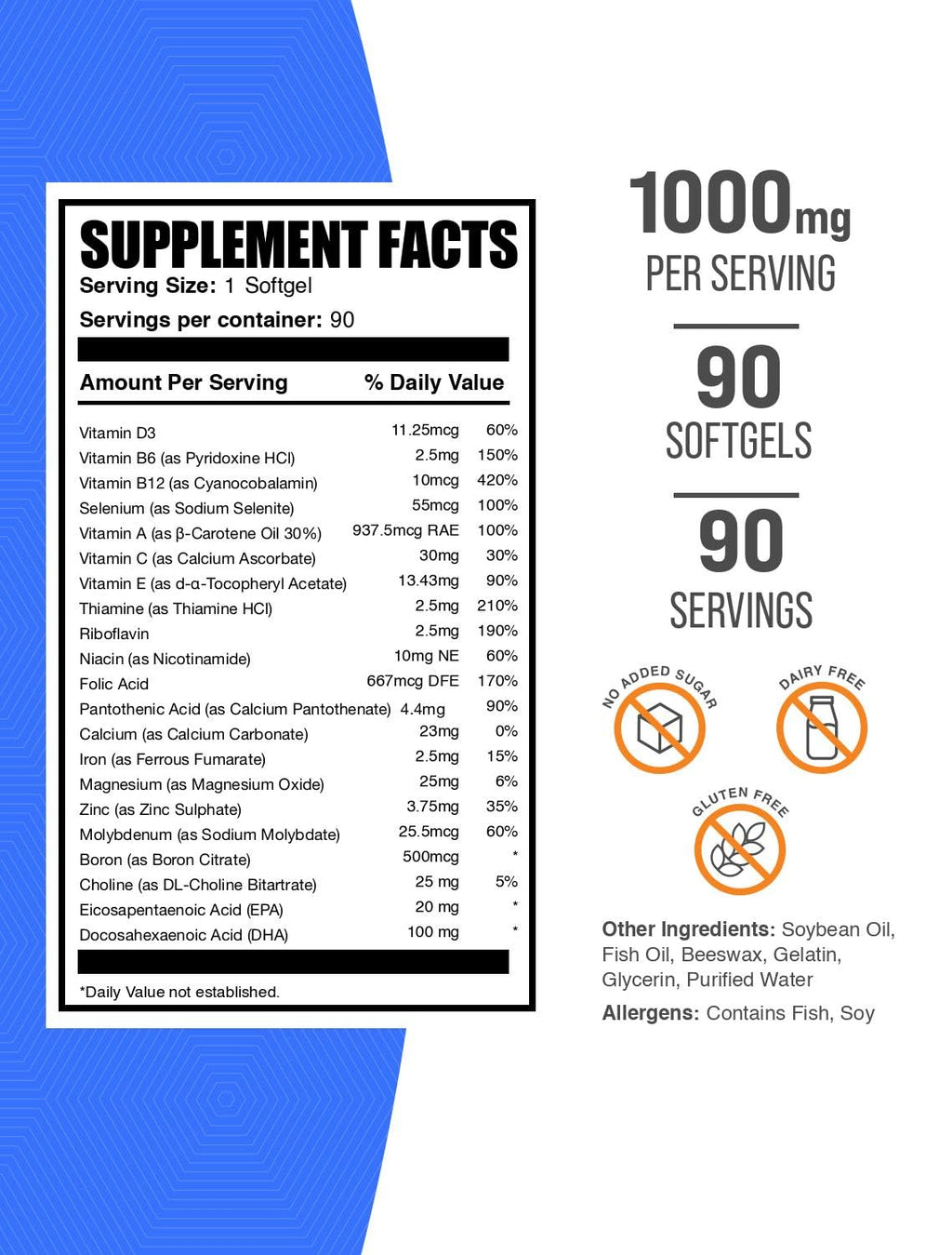 Multivitamin Softgels Gluten Free 90 Count L1619
