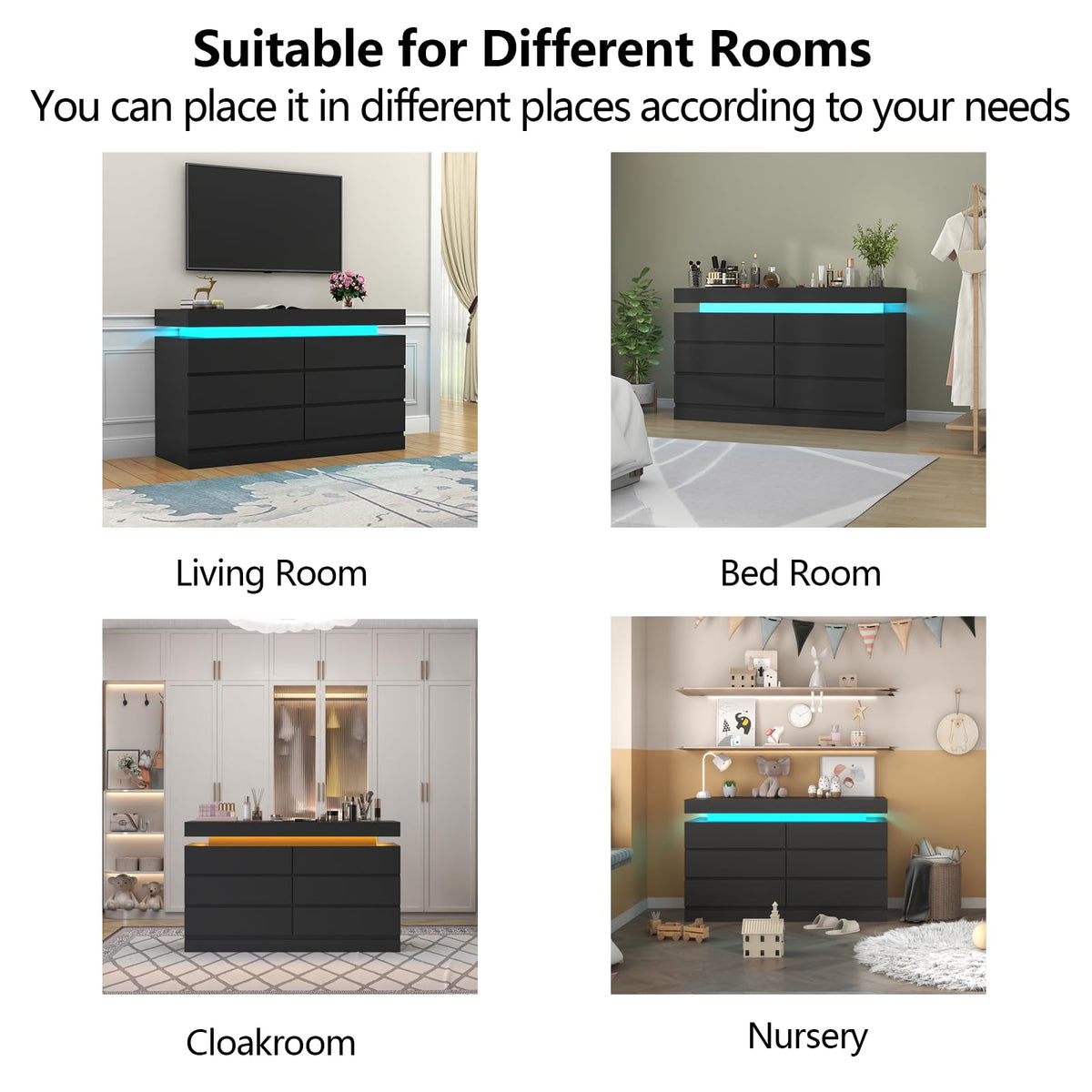 6 Drawer Dresser with Power Outlet R320