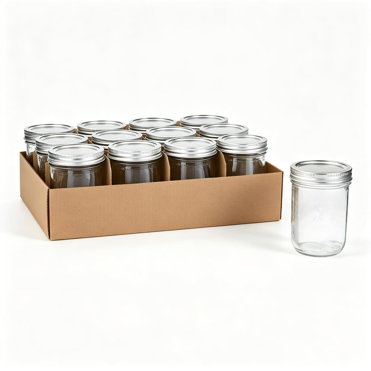 16 oz Wide Mouth Mason Jars 12 Pack P9988