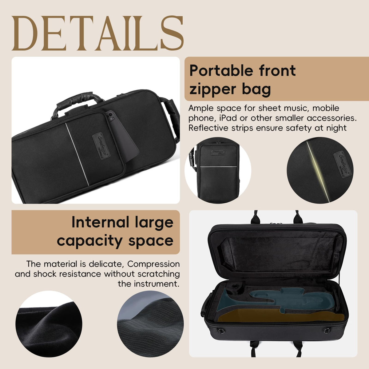Rectangular Trumpet Case with Backpack Straps P716