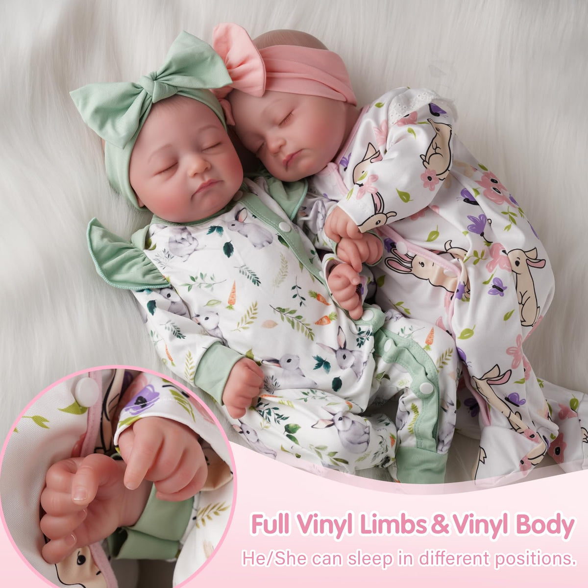 Lifelike Reborn Baby Dolls Twins 20 inch C83694