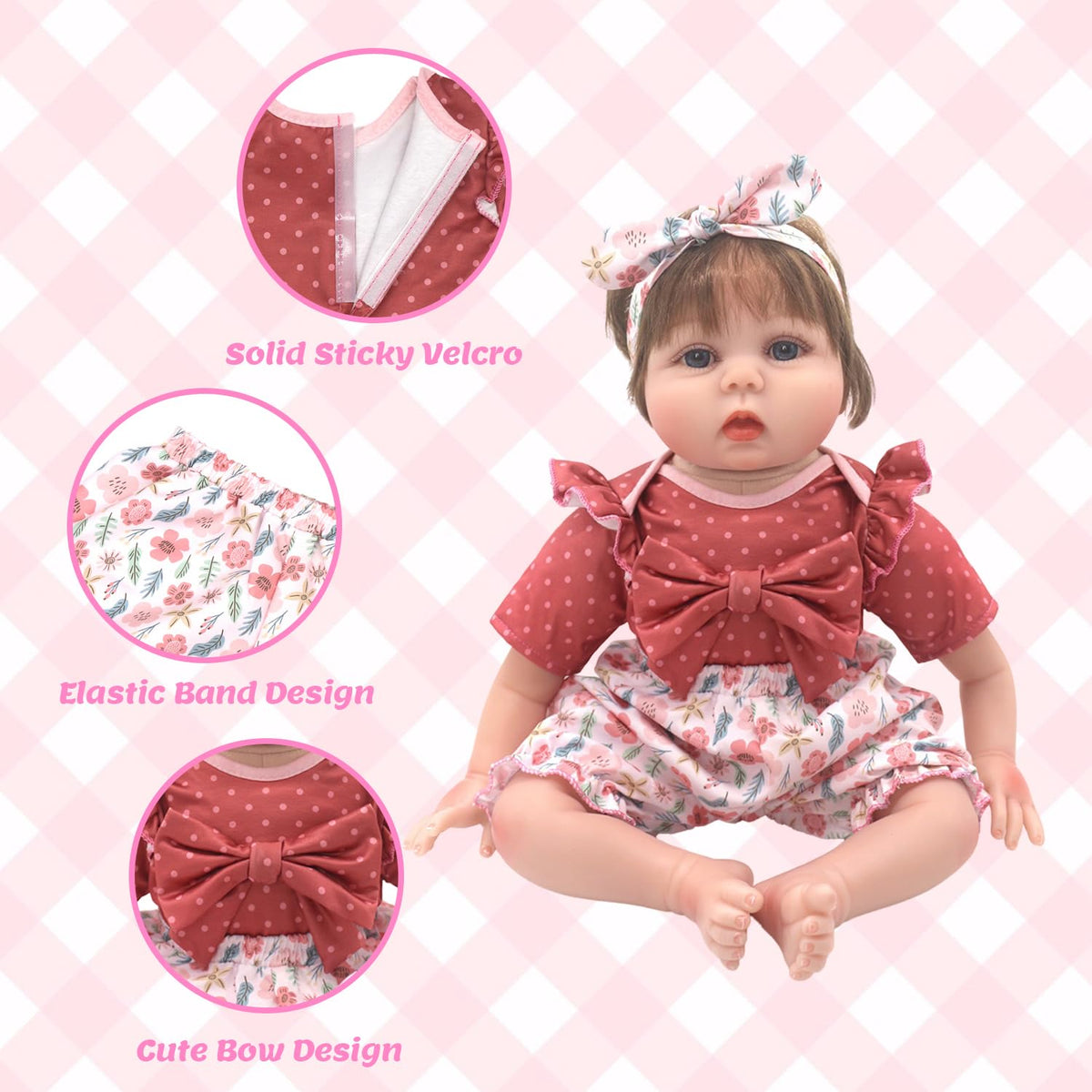 20-22 Inch Reborn Baby Doll Clothes & Accessories Set K864590