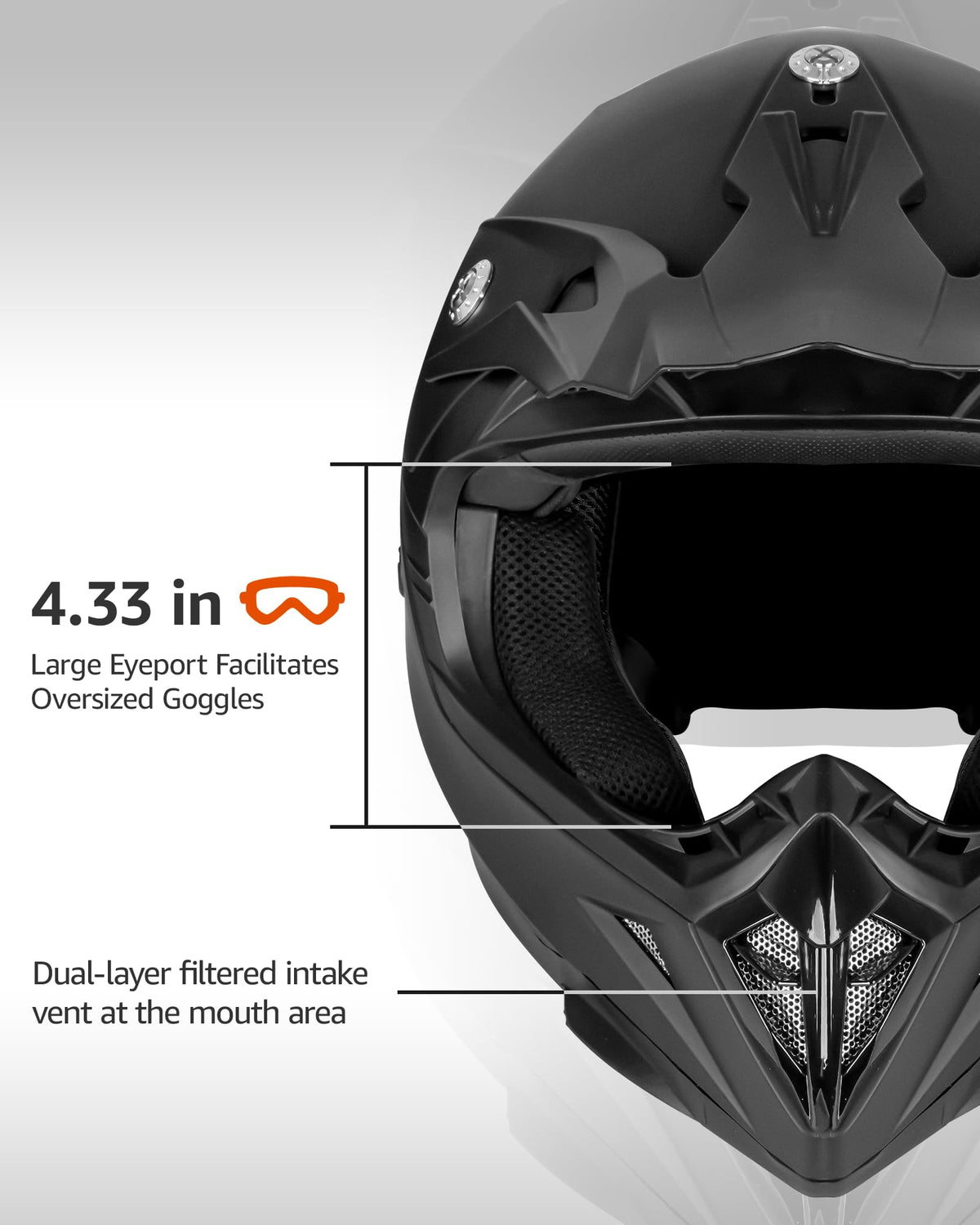 Black DOT Approved Ventilated Motocross Helmet E693341